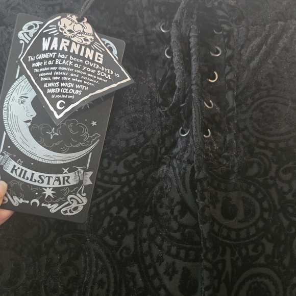 Killstar Black Patterned Flare Pants - Picture 4 of 6